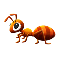 Cute red orange yellow cartoon ant illustration for various decorative works for children, clip art, children's books. png