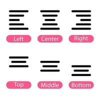 Set of text alignment icons in line style design isolated on white background. Editable stroke. vector