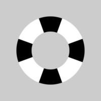 Black and white swim ring, swimming ring, life buoy icon in flat style design isolated on grey background. vector