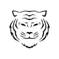 tiger head silhouette design. wild animal logo template, sign and symbol. vector