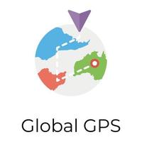 Trendy Global gps vector