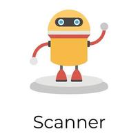 Trendy Robot Scanner vector