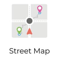 mapa de calles de moda vector
