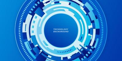 Abstract portal digital Technology Futuristic concept blue color cyber energy network background vector