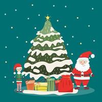 Greeting card, Christmas card with Santa Claus vector