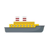 icono de barco de vapor, estilo plano vector