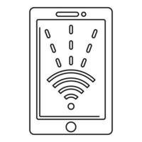 Nfc tablet icon, outline style vector