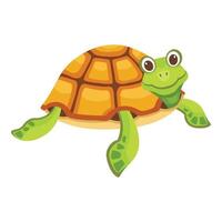 Funny turtle icon, cartoon style vector