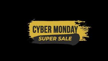 Cyber Monday sale sign banner for promo video. Sale badge. Special offer discount tags with Alpha Channel transparent background. video