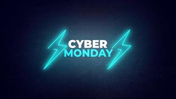 Cyber Monday sale sign banner for promo video. neon glowing light Special offer discount tags with Alpha Channel transparent background. video