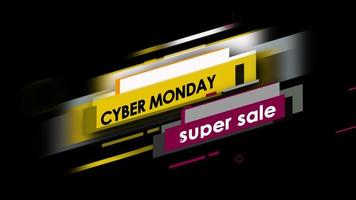 Cyber Monday sale sign banner for promo video. Sale badge. Special offer discount tags with Alpha Channel transparent background. video