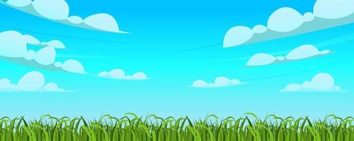 Beautiful view of blue sky and green grass vector