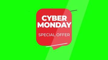 Cyber Monday sale sign banner for promo video. Sale badge. Special offer discount tags with Alpha Channel transparent background. video