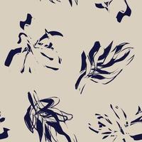 Beige Floral brush strokes seamless pattern design for fashion textiles, graphics, backgrounds and crafts vector