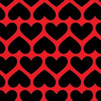 Pattern with hearts on a red background vector