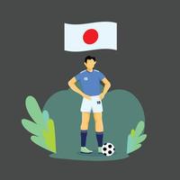 japan player flat concept character design vector