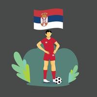 diseño de personajes de concepto plano de jugador de serbia vector