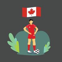 diseño de personajes de concepto plano de jugador de canadá vector