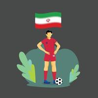 Iran  player flat concept character design vector