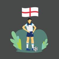 diseño de personajes de concepto plano de jugador de inglaterra vector