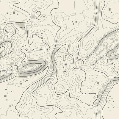 Seamless vector topographic map background. Line topography map seamless pattern. Contour background geographic grid. Mountain hiking trail over terrain. Seamless wavy pattern.