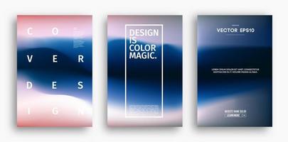 Cover design template with blue gradient. Wave vector illustration. Gradient mesh poster abstract background. Fluid banner design.