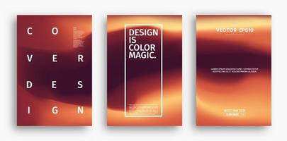 Cover design template with yellow red orange blue purple gradient. Wave vector illustration. Gradient mesh poster abstract background. Fluid banner design.