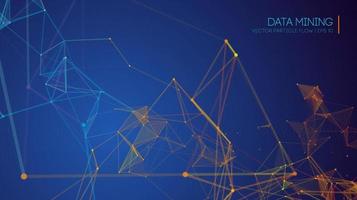 Data mining and management. Big data abstract vector illustration. Technology background blue.