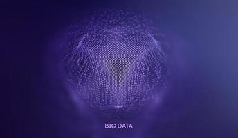 Big data technology background. Binary code algorithms deep learning. Virtual reality analysis. Data science learning machine. Artificial intelligence data research and automation. vector