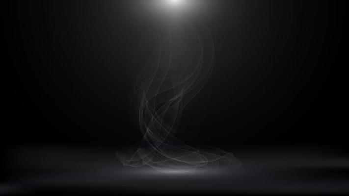 Black studio room wall background with spotlight and smoke empty space