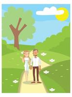 flat illustration playing in the park happy with friends. Suitable for Diagrams, Infographics, And Other Graphic assets vector