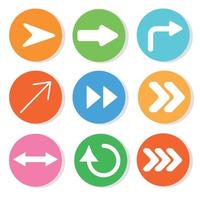 Arrow icons set, great design for any purpose. Flat icon of social networks. Thin line illustration. Computer interface. Isolated abstract flat vector illustration. Mobile app.