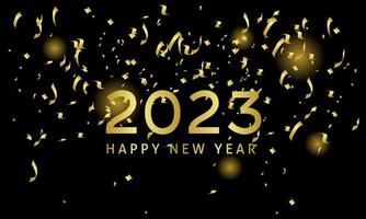 Happy new year 2023. Stylish elegant black background vector