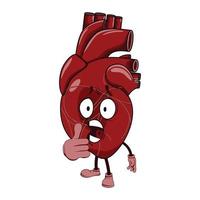 Vector of heart cartoon character with face expression.