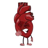 Vector of heart cartoon character with face expression.