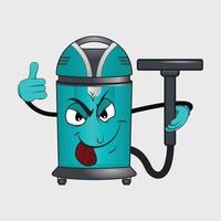 Vacuum cleaner cartoon character with facial expression vector