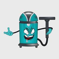 Vacuum cleaner cartoon character with facial expression vector