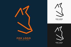 Fox logo minimalist design. modern shape unique head fox logo design vector