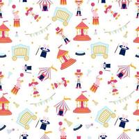 Seamless circus pattern. Pink circus with elements vector