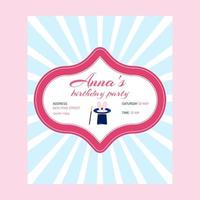 Birthday party invitation in circus style. Party. vector