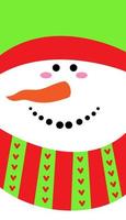 Vertical christmas card or icon design with snowman. vector