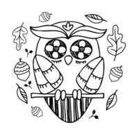 Decorative stylized hand-drawn owl. vector