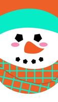 Vertical christmas card or icon design with snowman. vector