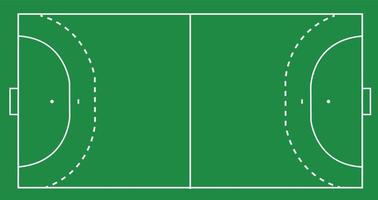 Handball field with line template. flat style. Green field Handball grass. Handball field markup. flat style. vector