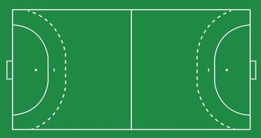 campo de balonmano con plantilla de línea. estilo plano césped de balonmano de campo verde. marcado de campo de balonmano. estilo plano vector