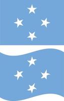 ondeando la bandera de micronesia. bandera de micronesia sobre fondo blanco. estilo plano vector