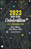 cartel de fiesta de año nuevo 2023 vector