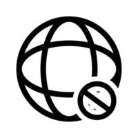 Globe icon vector for web. Web icon no signal