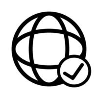 Globe icon vector for web. Web icon signal connected