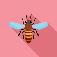 Bee queen of insect icon, flat style vector